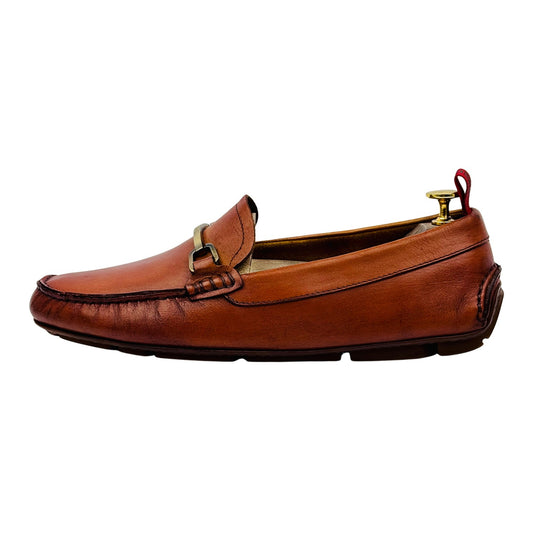 Moschino Brown Leather Driver Loafers (Size 40/40.5)