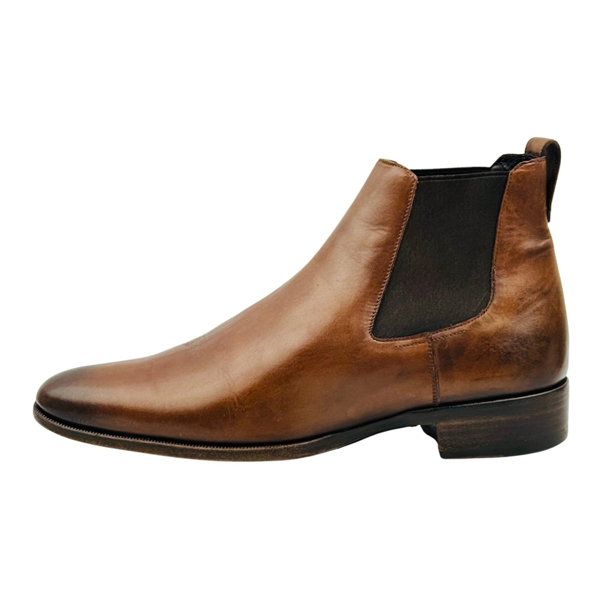Max Verre Men's Brown Leather Chelsea Boots (Size 42.5)