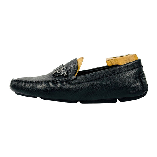 Versace Black Medusa Plaque Loafers (Size 42)