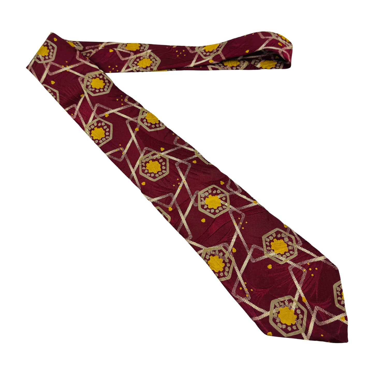 Givenchy Wine Red 'Geometric Pattern' Tie (Size Regular)