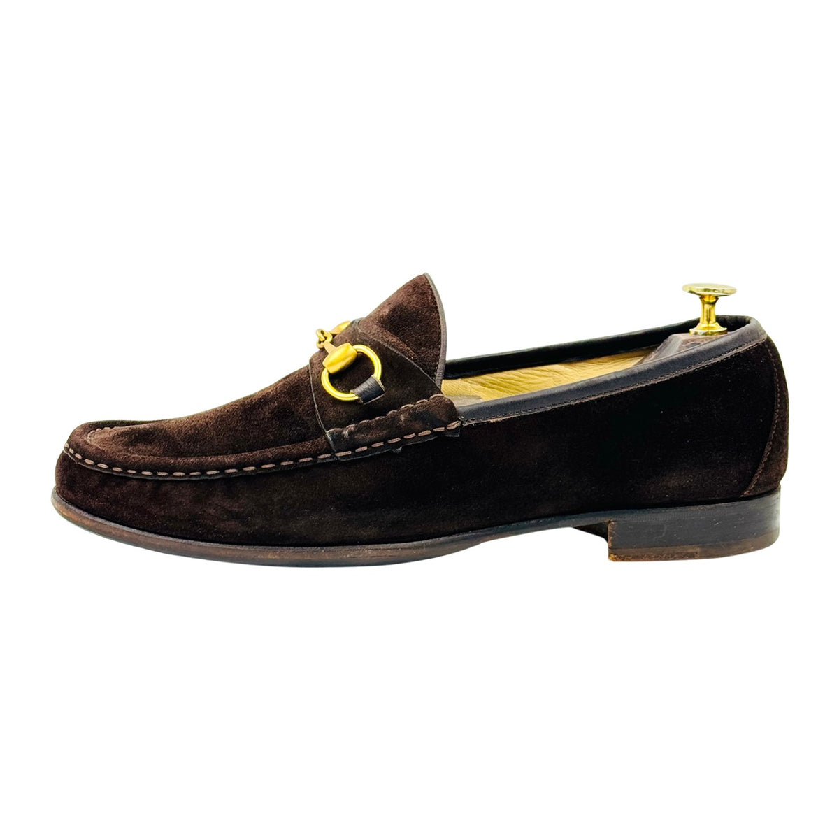 Gucci Dark Brown Suede Horsebit Loafers (Size 43.5)