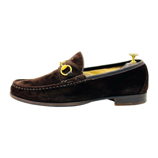 Gucci Dark Brown Suede Horsebit Loafers (Size 43.5)