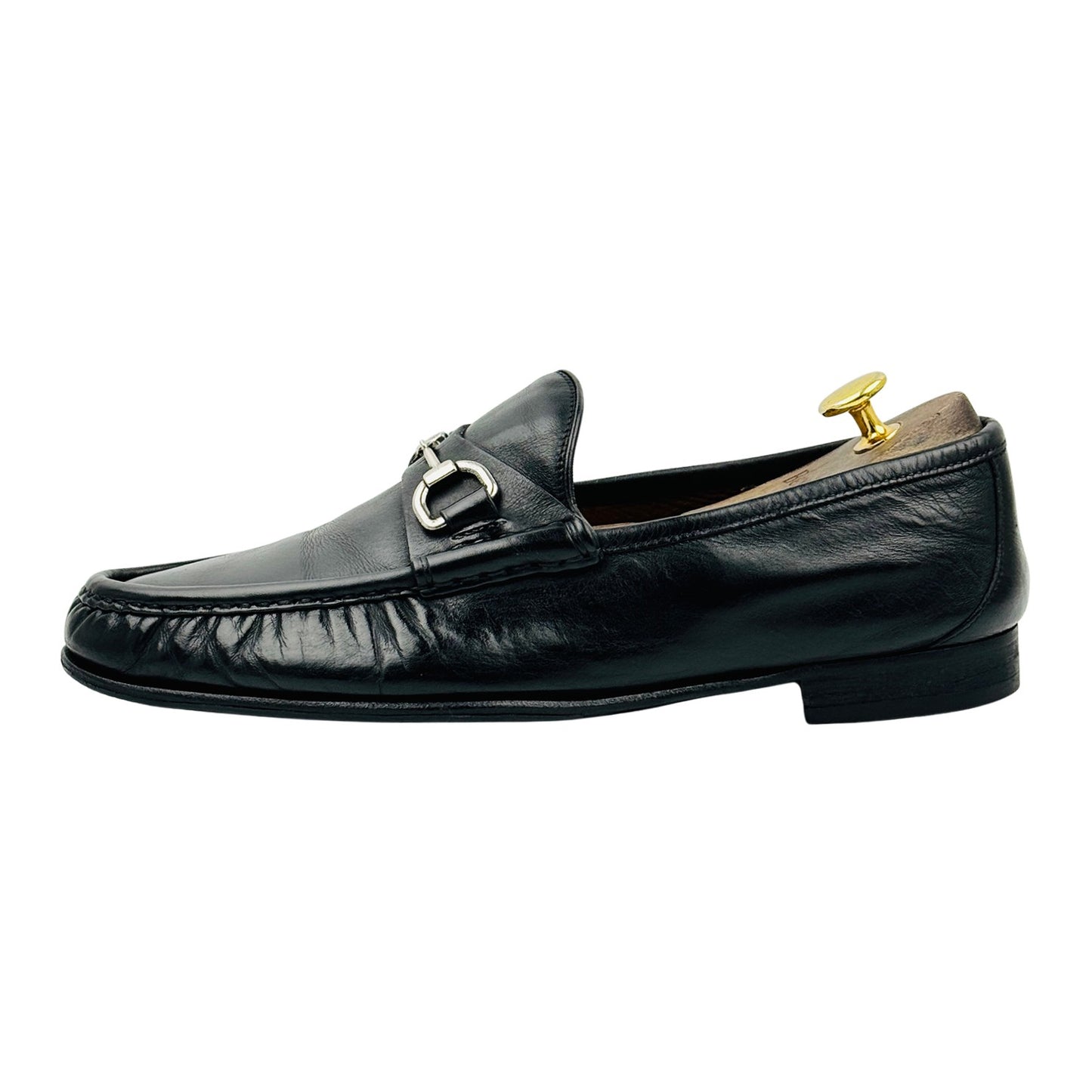 Gucci Men's Black Leather Horsebit Loafers (Size 42.5)