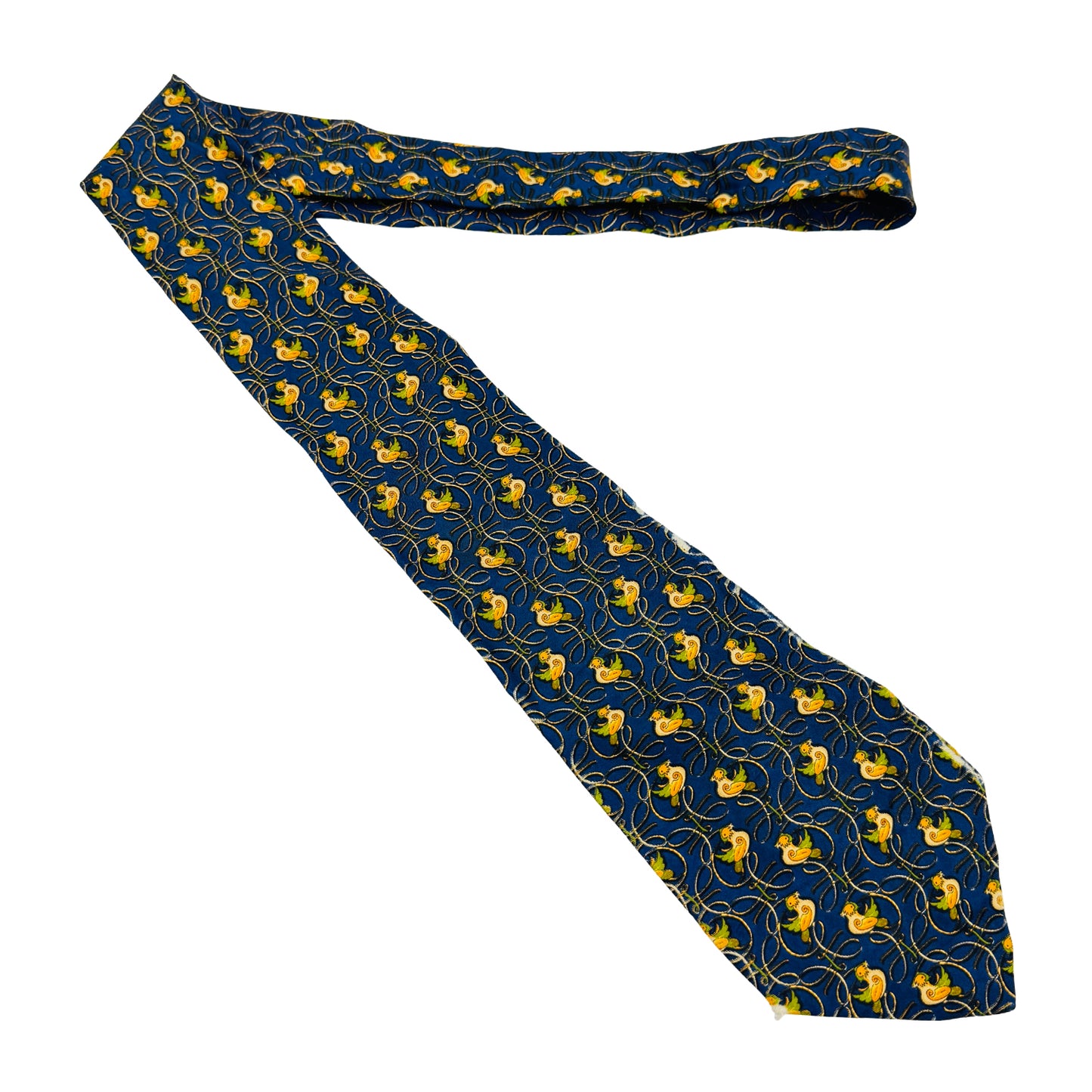 Salvatore Ferragamo Blue 'Novelty Motif' Tie (Size Regular)