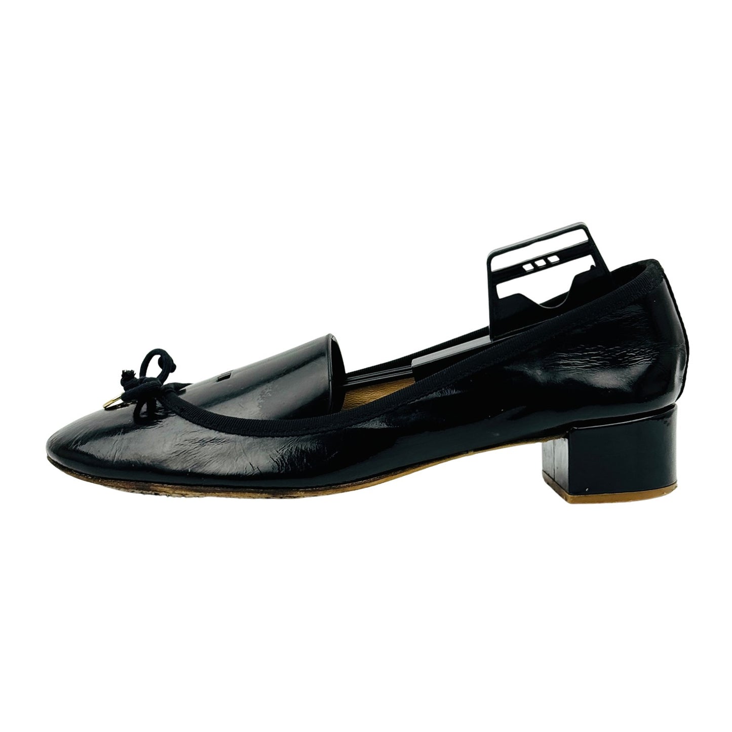 Tory Burch Black Patent Leather Block Heels (Size 38.5)