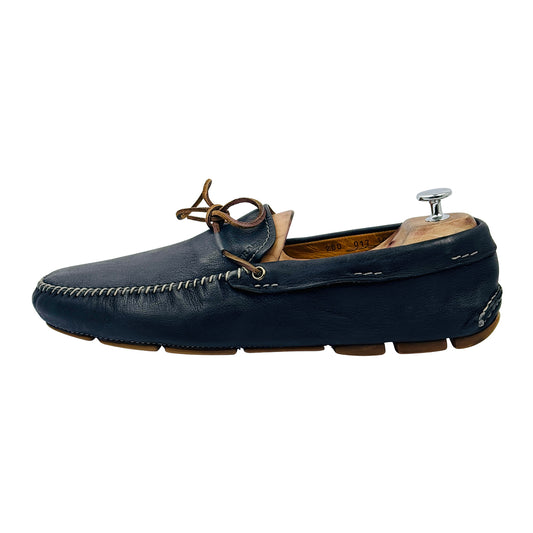 Prada Blue Saffiano Leather Driver Loafers (Size 44) - 2DD 017