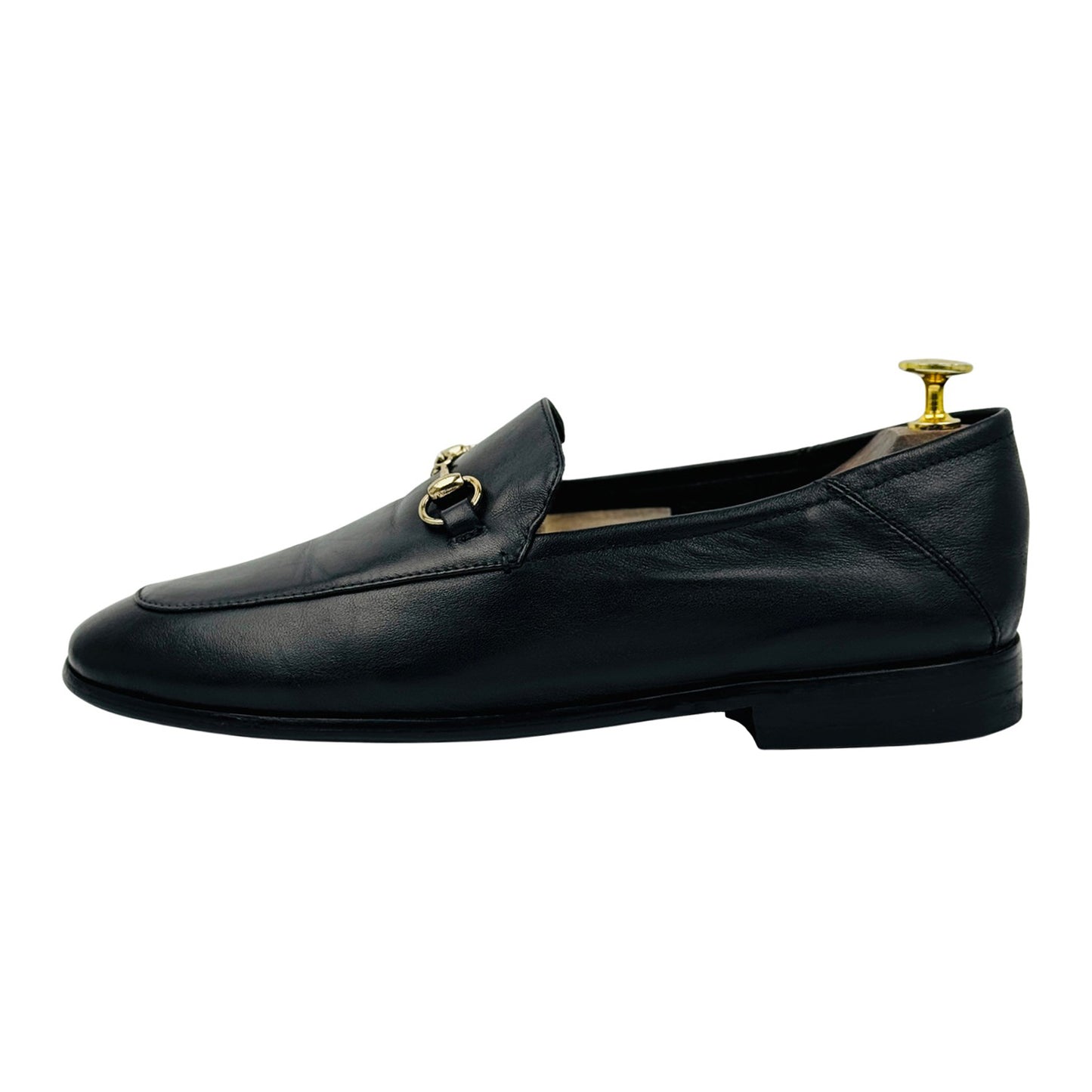 Gucci Men's Black Leather Horsebit Loafers (Size 42)