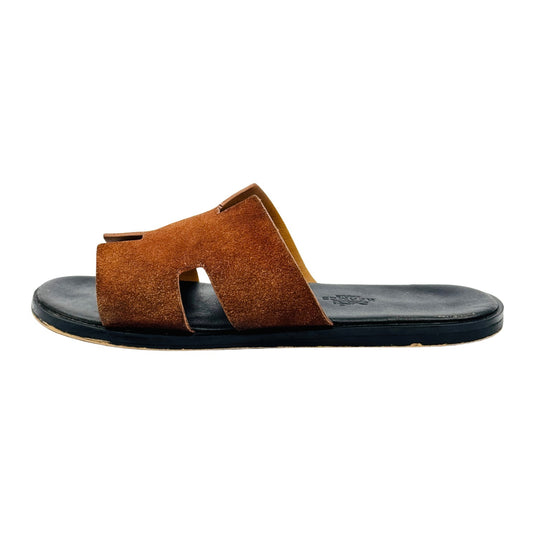 Hermes Izmir Sandal Suede Brown Slippers (Size 41.5/42)
