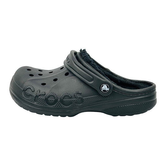 Crocs Unisex Baya Lined Black Clogs (Size 38)