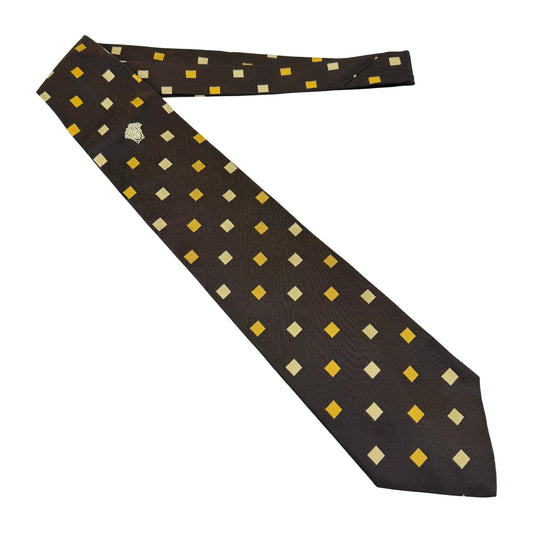 Versace Dark Brown 'Square Pattern' Tie (Size Regular)