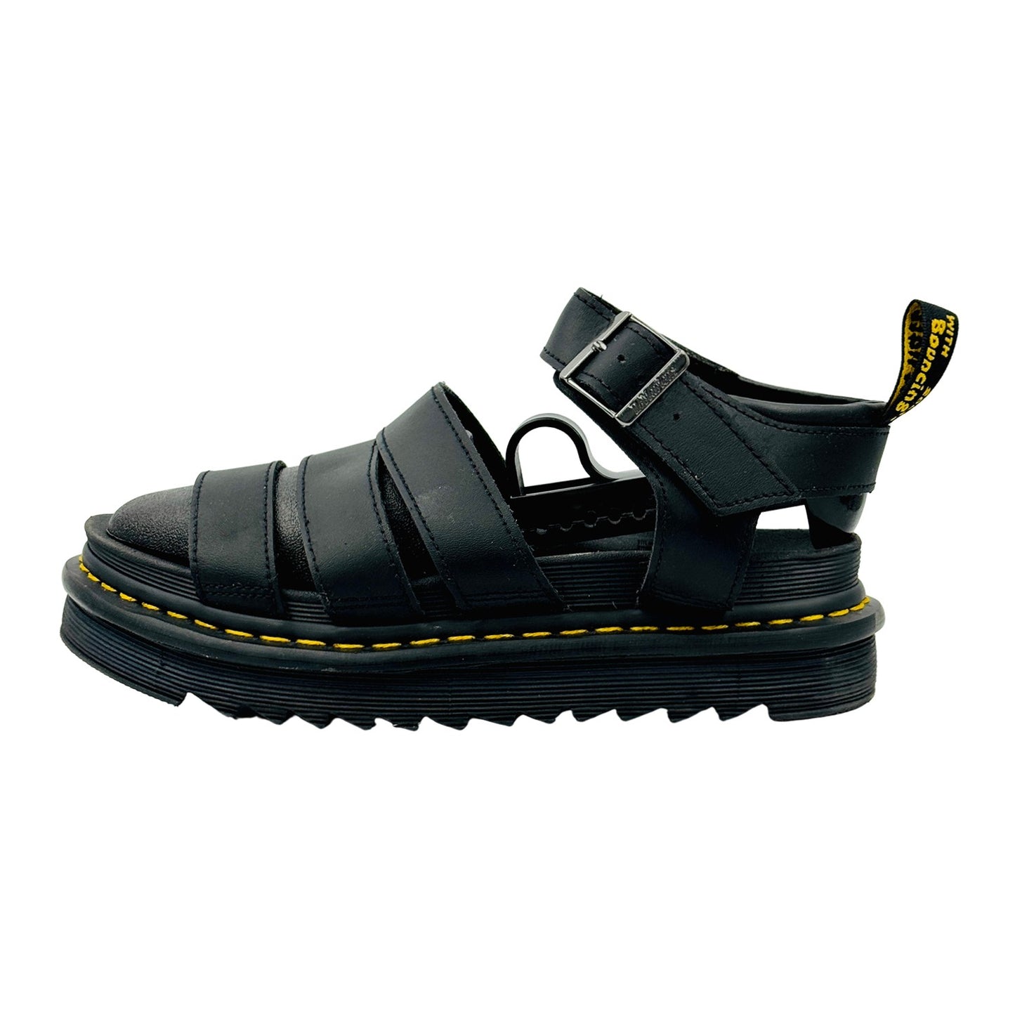 Dr. Martens Blaire Black Hydro Leather Gladiator Sandals (Size 39)