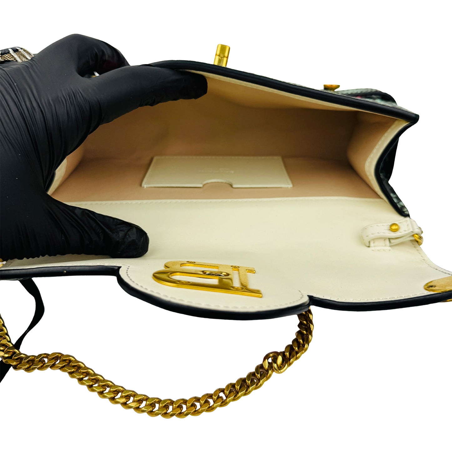 Balmain B-Buzz 23 Patchwork Leather Clutch Bag