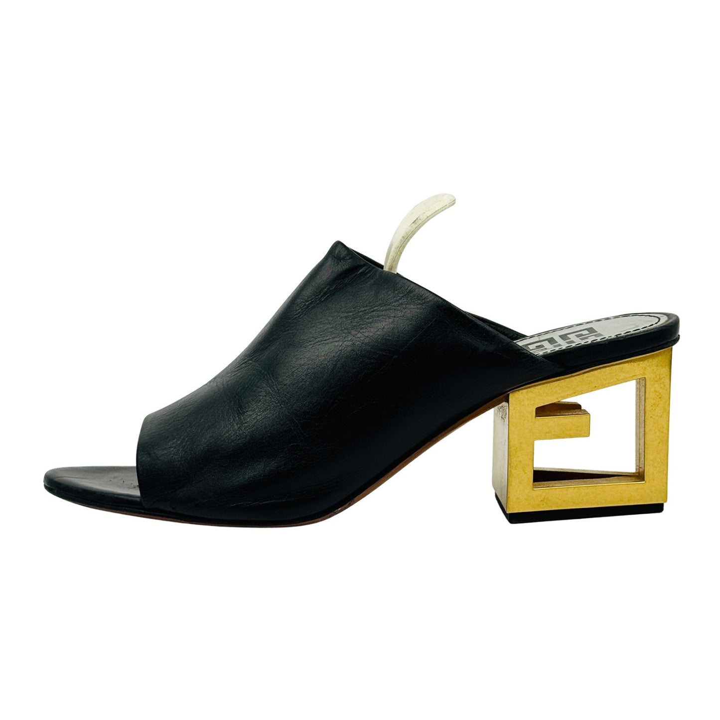 Givenchy G Triangle 'Black Gold' Mule Heels (Size 37)