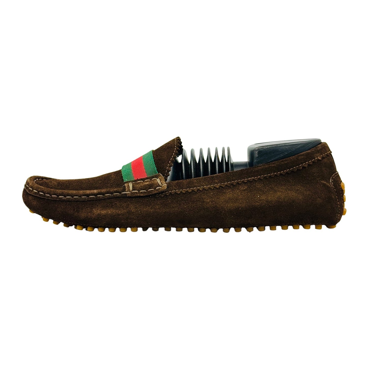 Gucci Web Trim Suede Driving Loafers (Size 40/40.5)