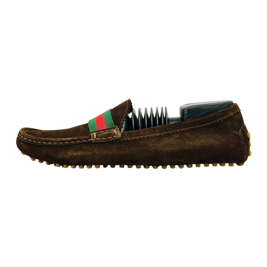 Gucci Web Trim Suede Driving Loafers (Size 40/40.5)