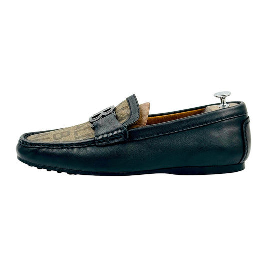 Balmain Men's Monogram Leather B Buckle Loafers (Size 45)