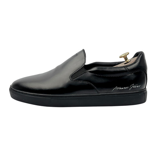 Armani Jeans Black Leather Slipon Shoes (Size 42) - 935067 7A400