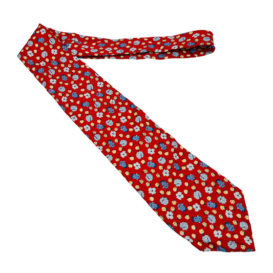 Ralph Lauren Red 'Floral Pattern' Tie (Size Regular)