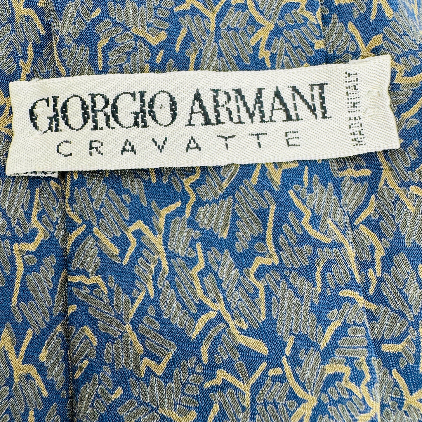 Giorgio Armani Deep Blue 'Woven Pattern' Tie (Size Regular)