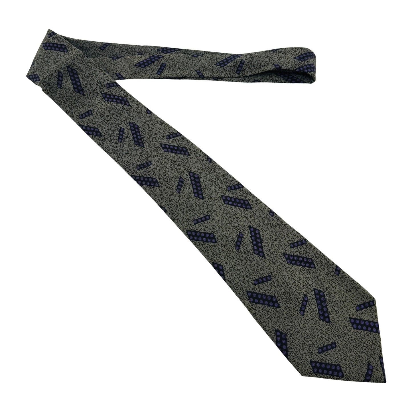 Richel De Luxe Olive Grey 'Geometric Pattern' Tie (Size Regular)