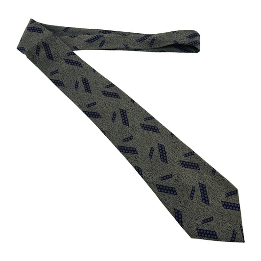 Richel De Luxe Olive Grey 'Geometric Pattern' Tie (Size Regular)