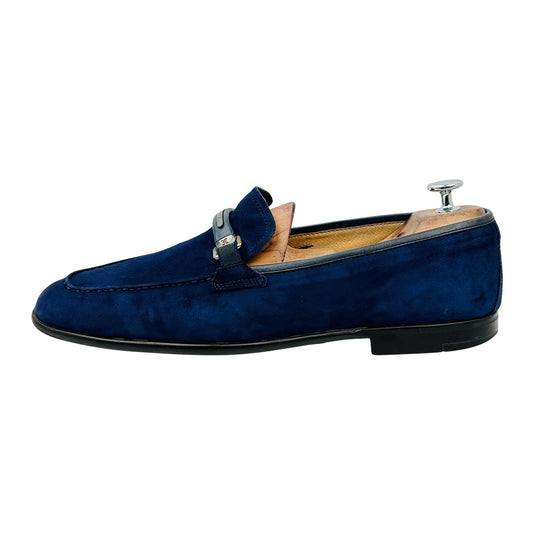 Fabi Men's Blue Suede Bit Loafers (Size 43/43.5)