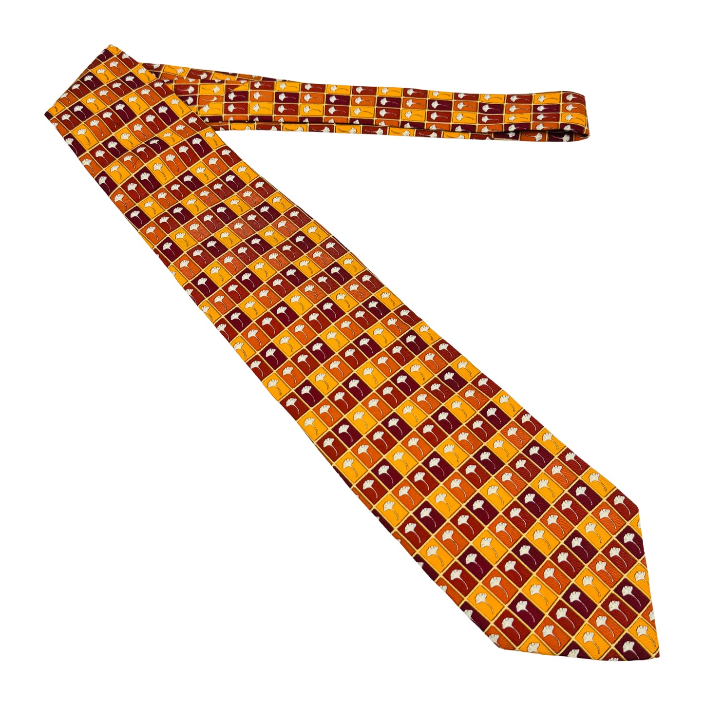 Yves Saint Laurent Orange 'Neat Pattern' Tie (Size Regular)