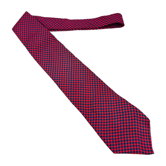 Gieves & Hawkes Red 'Houndstooth Pattern' Tie (Size Regular)