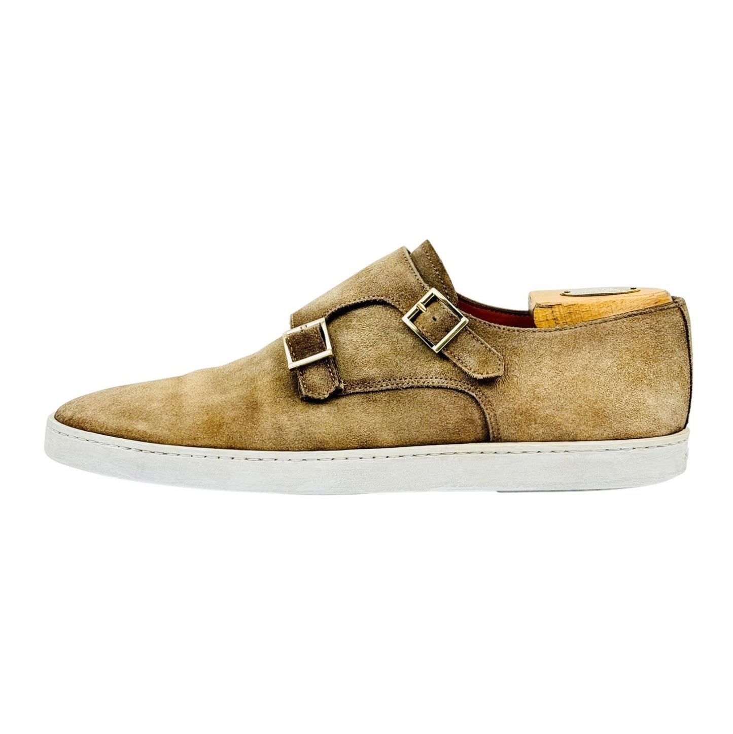 Santoni Men's 'Beige White' Monk Strap Shoes (Size 43)