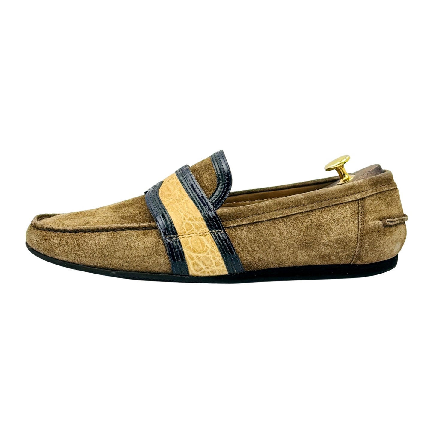 Prada Men's Brown Suede Driving Loafers (Size 43)