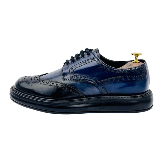 Prada Men's Air Sole Brogues Blue Black Shoes (Size 41/41.5) - 2EE098