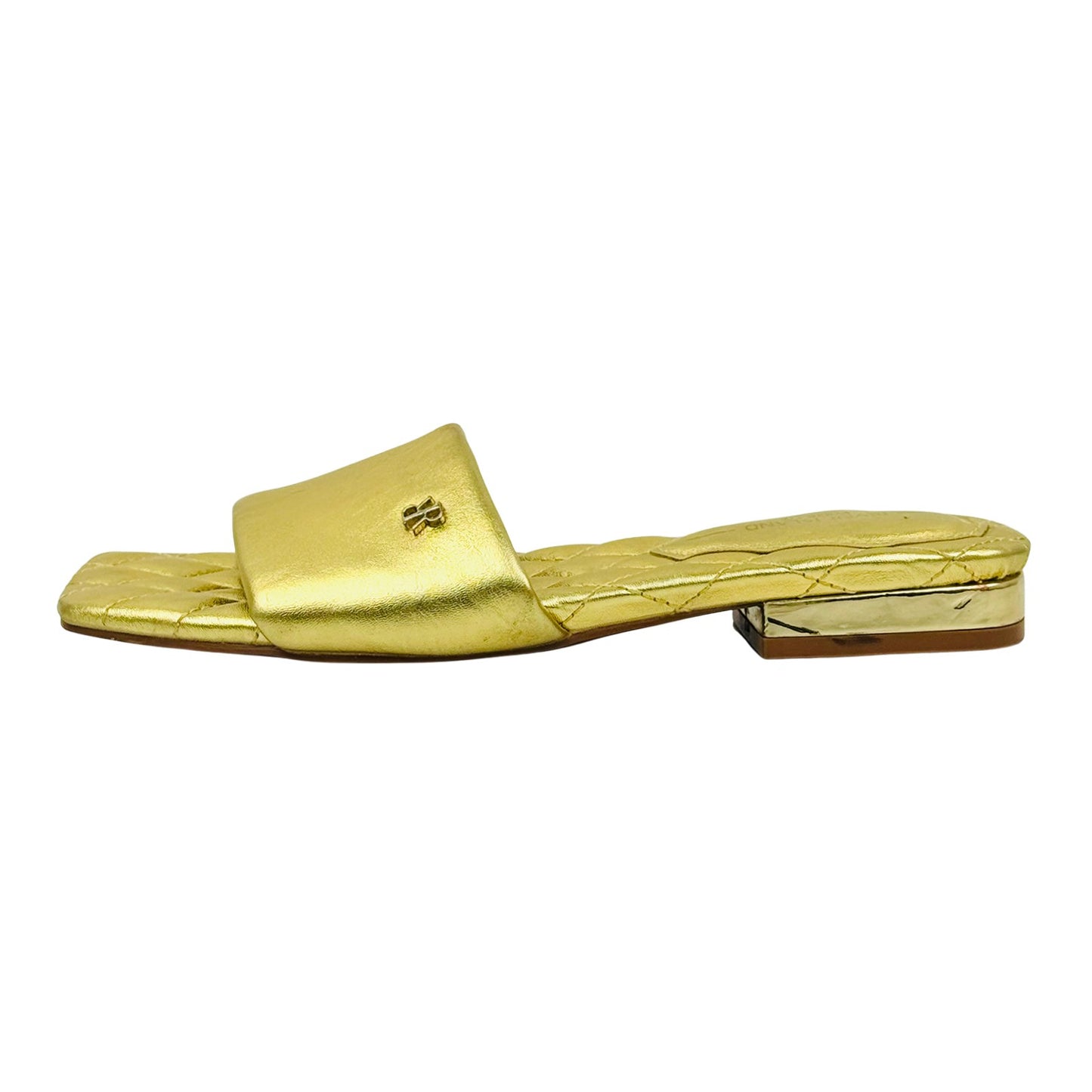 River Island Women's Gold Sandal Slippers (Size 36)