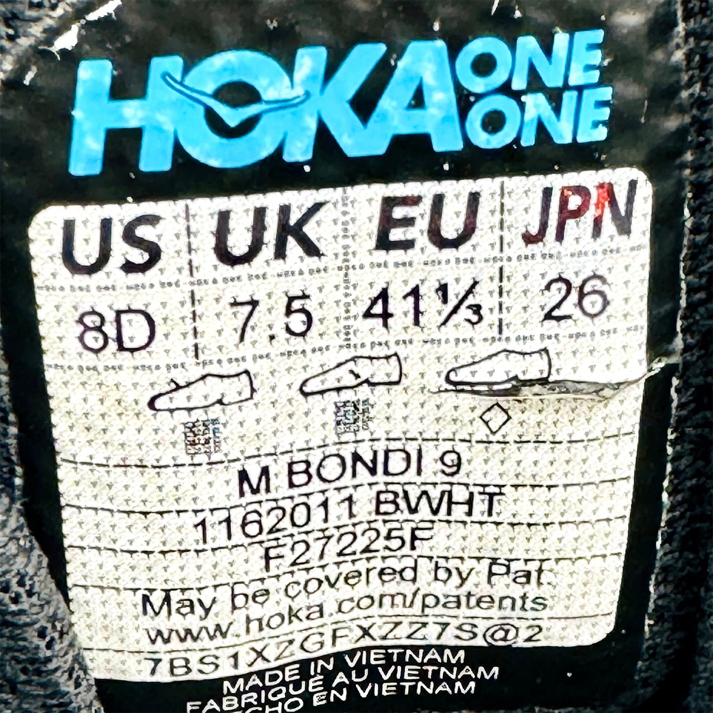 Hoka Bondi 9 Shoes (Size 41.5) - 1162011-BWHT