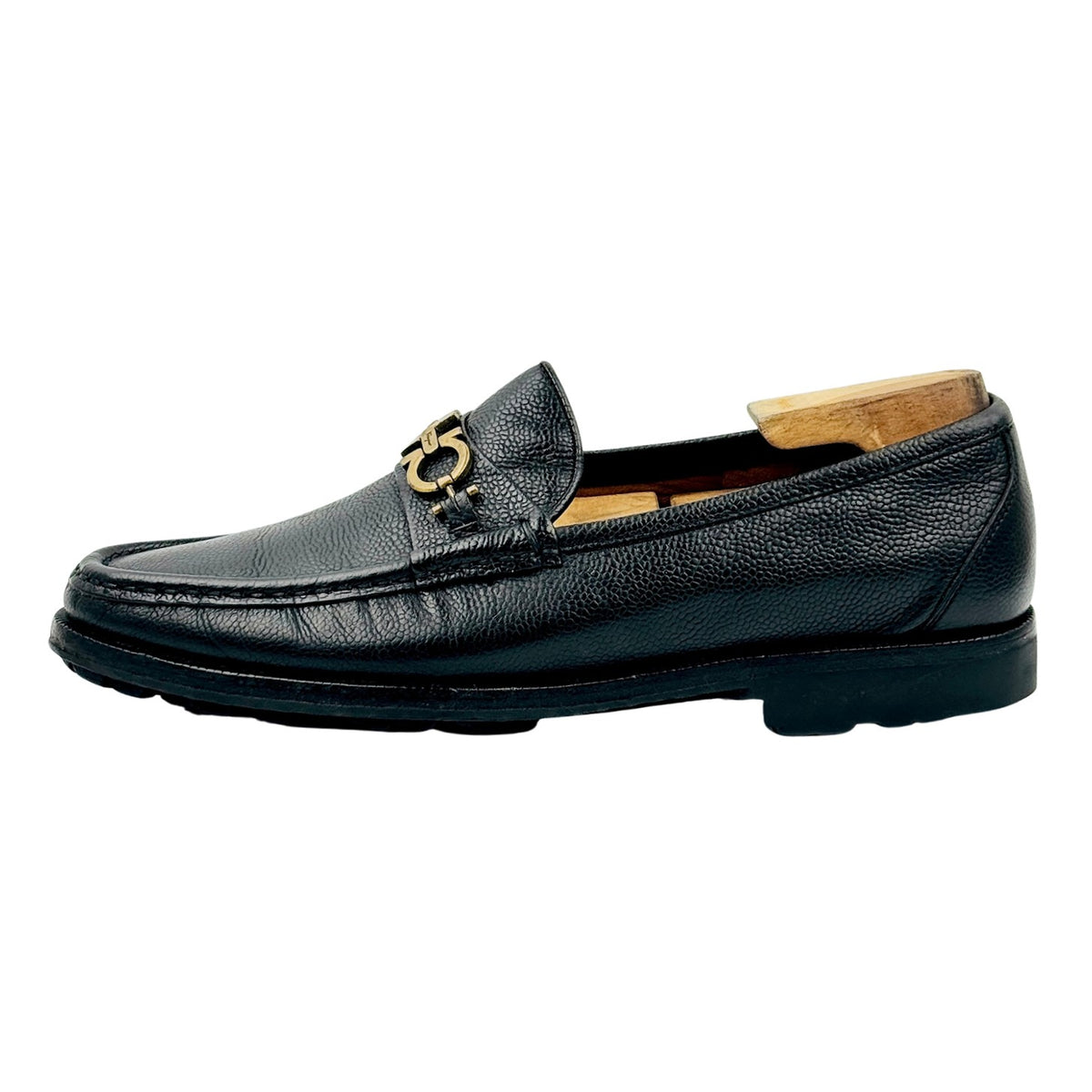 Salvatore Ferragamo Black Leather Lug Sole Loafers (Size 42)