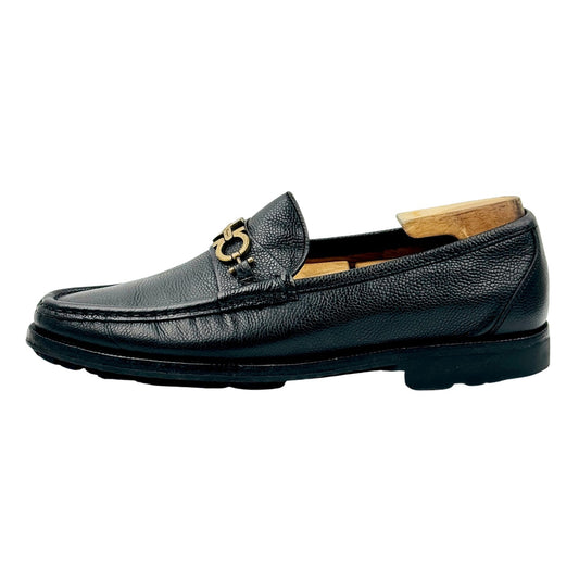 Salvatore Ferragamo Black Leather Lug Sole Loafers (Size 42)