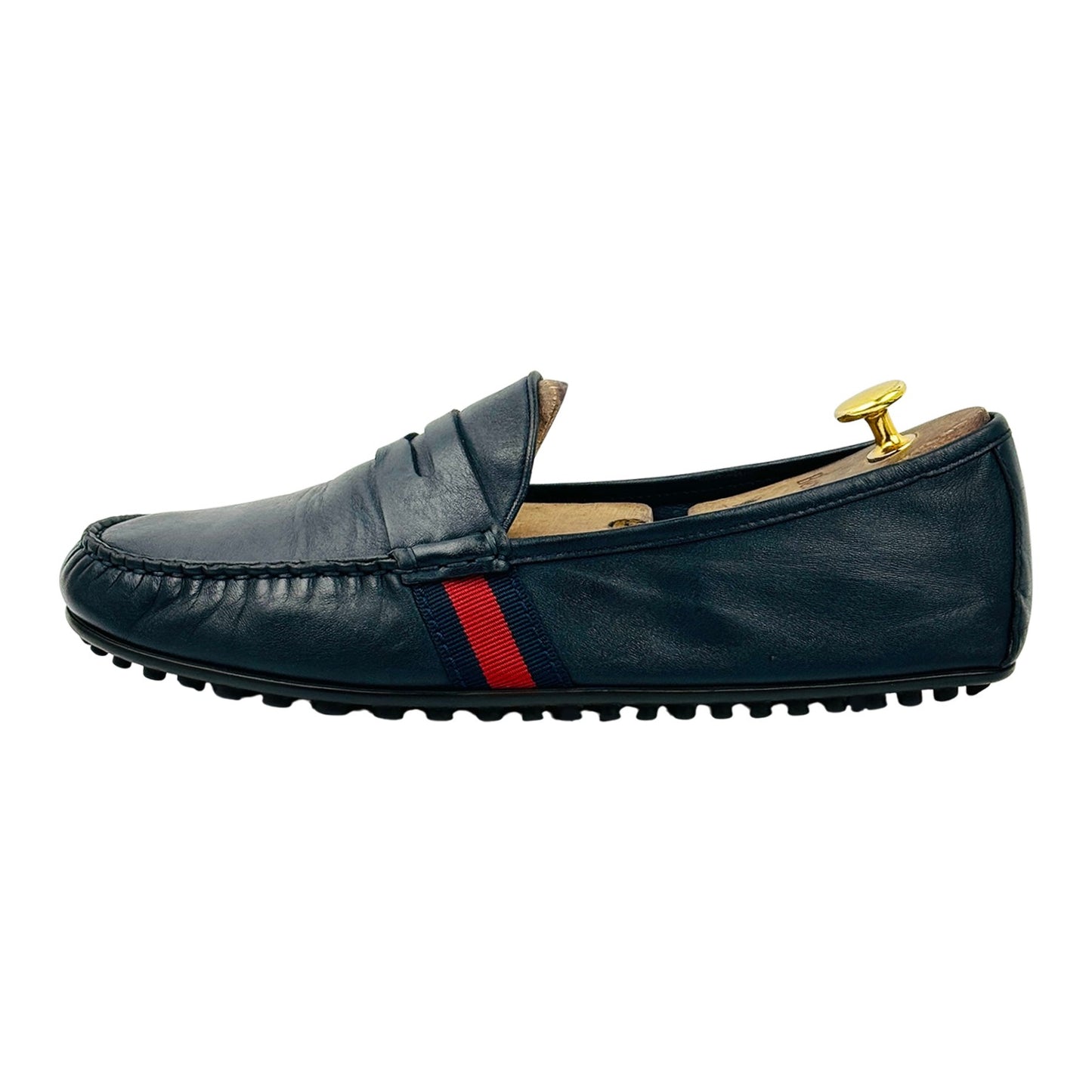 Gucci Men's Driver Web Loafers (Size 43/43.5) - 407411
