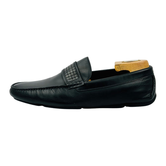 Versace Collection Men's Black Leather Loafers (Size 42/42.5)