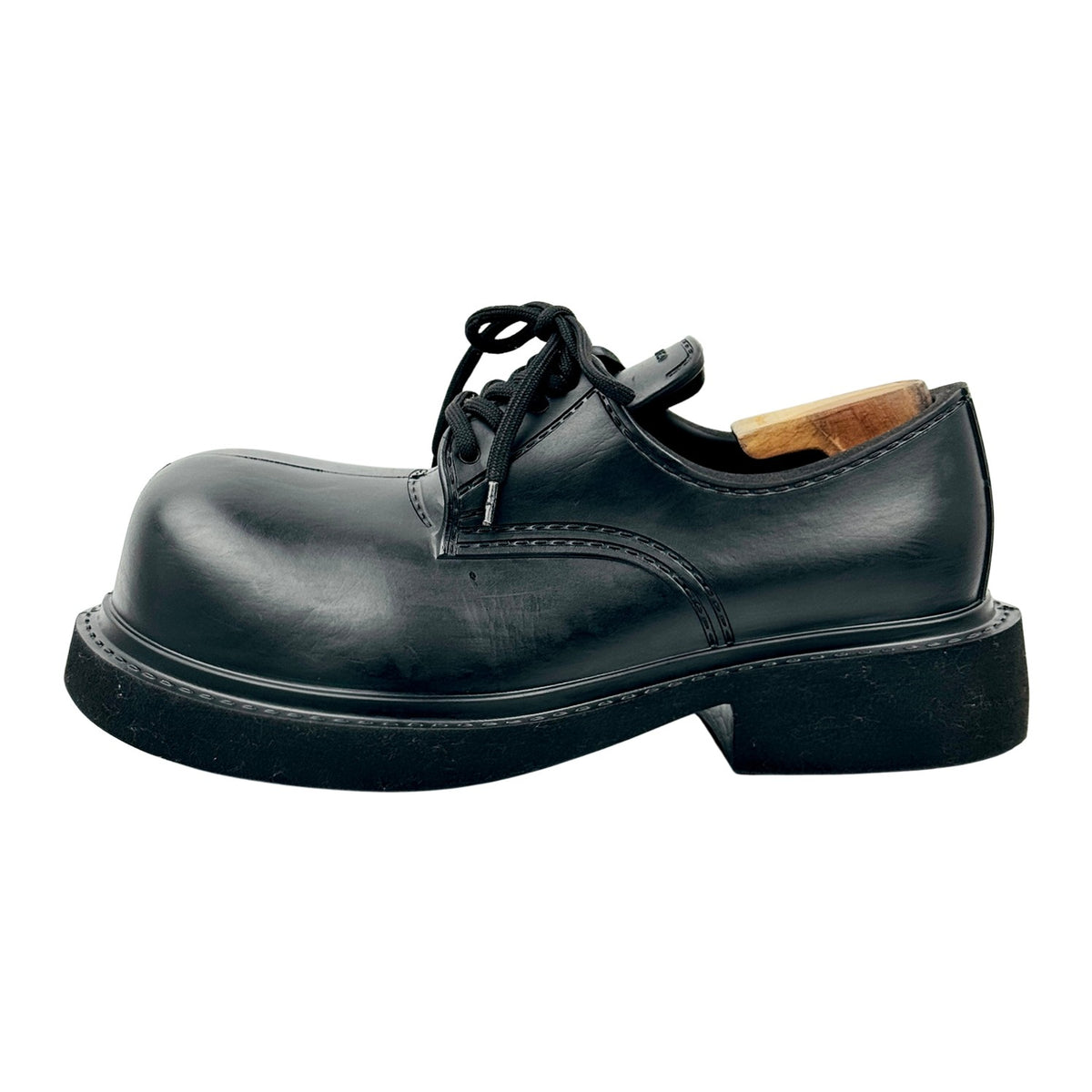 Balenciaga Men's Black Leather Derby Shoes (Size 43/43.5)