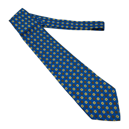 Drake’s Blue 'Floral Pattern' Silk Tie (Size Regular)