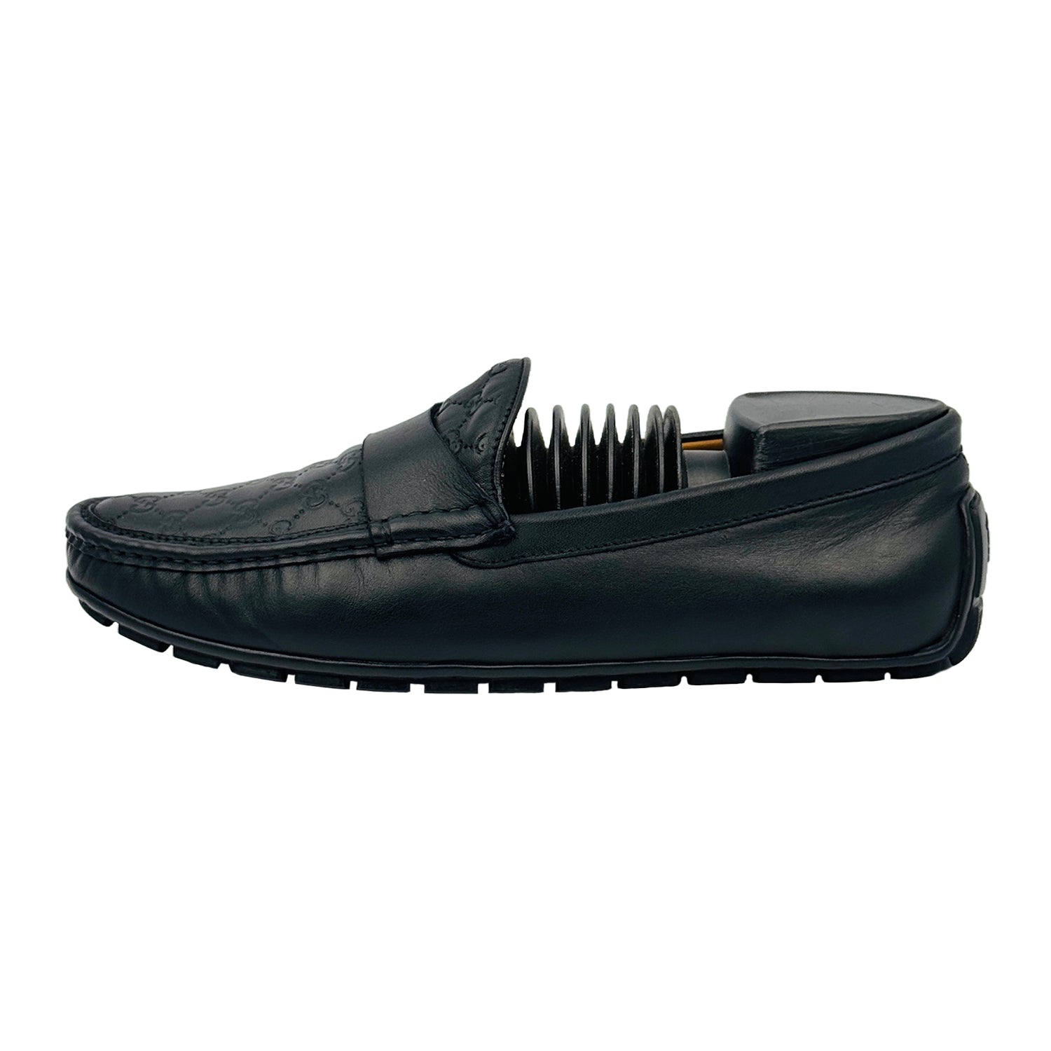 Image of Gucci Men's Micro Sima Black Loafers (Size 41.5/42) - 466904-A9LF0-4009