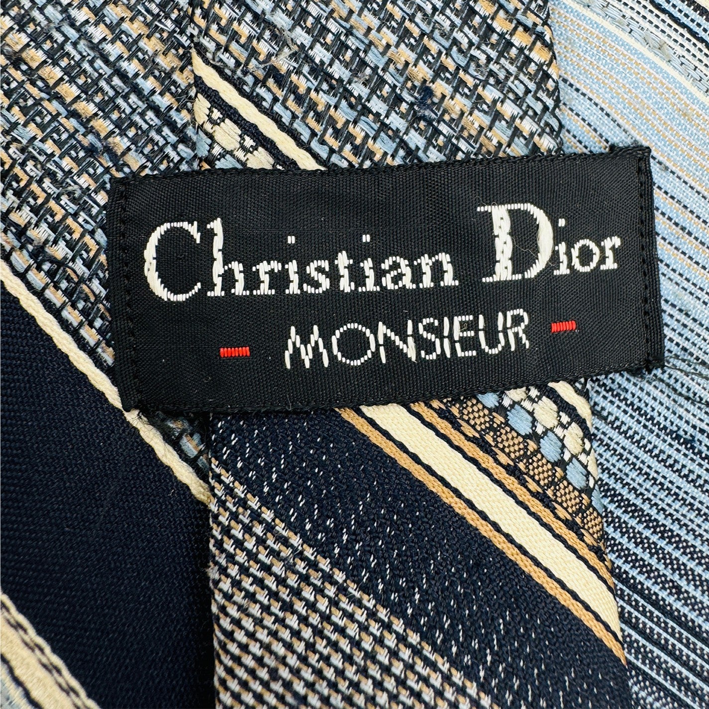 Christian Dior Navy Blue Silk Tie (Size Regular)