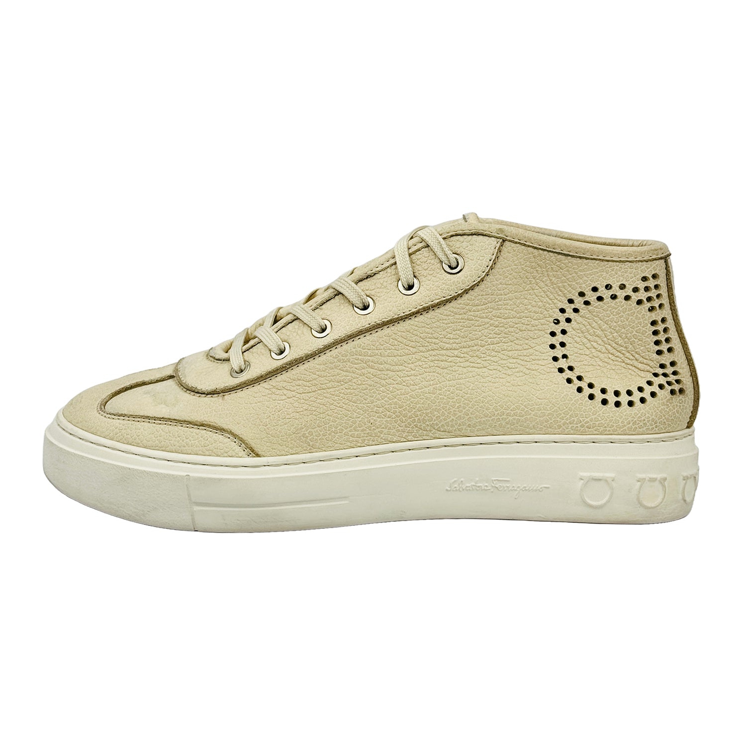 Image of Salvatore Ferragamo Men's Angel Leather Sneakers (Size 42)