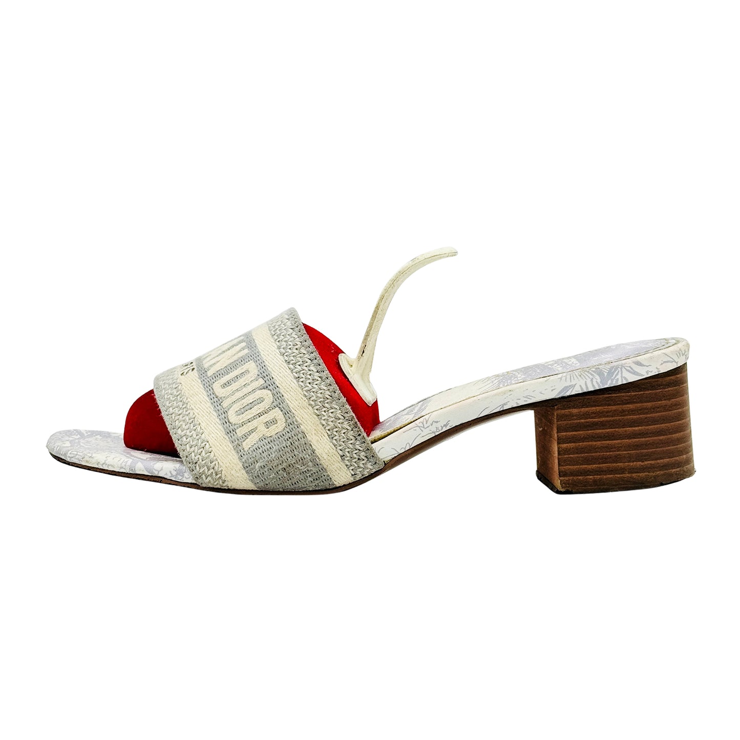 Dior Women's Dway Grey Heeled Slides (Size 39)