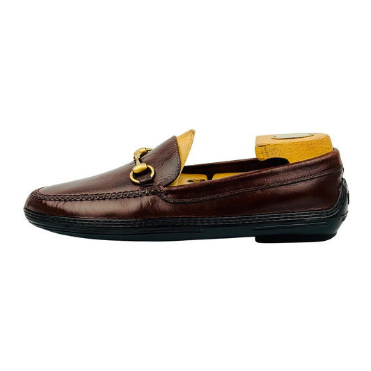 Gucci Men's Brown Horsebit Driving Loafer (Size 42.5)