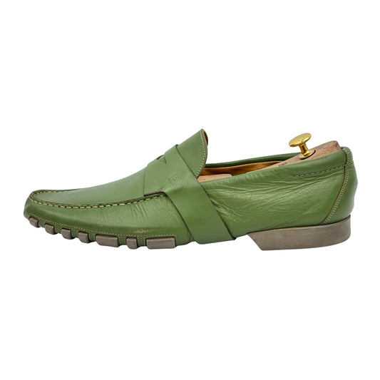Bally Men's Saturno Green Leather Loafers (Size 46) - SATURNO-02