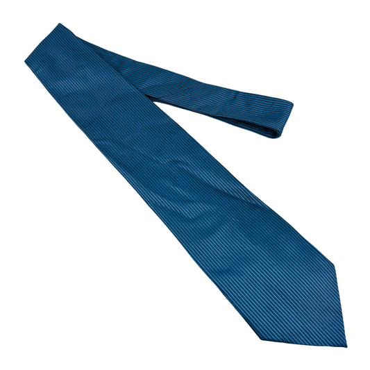 Giorgio Armani Teal Blue 'Diagonal Pinstripes' Tie (Size Regular)