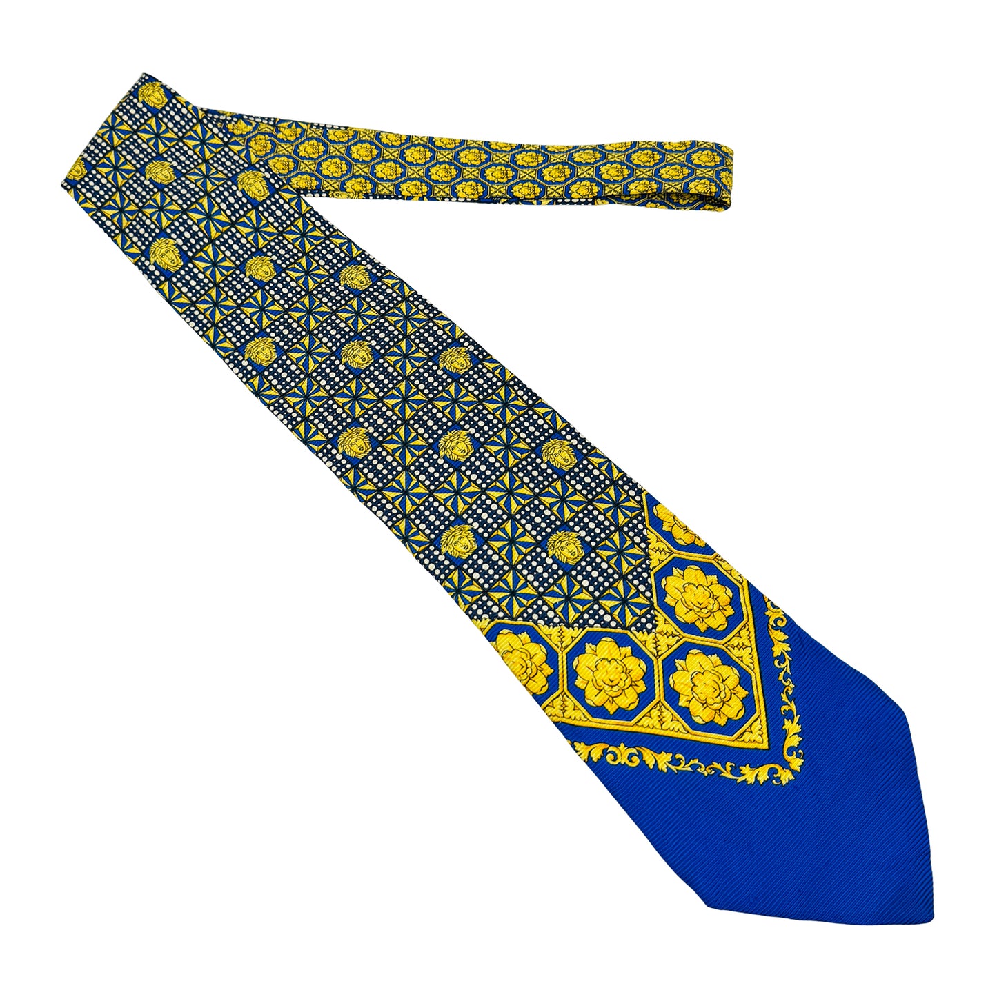 Versace Royal Blue 'Medusa Motif' Tie (Size Regular)