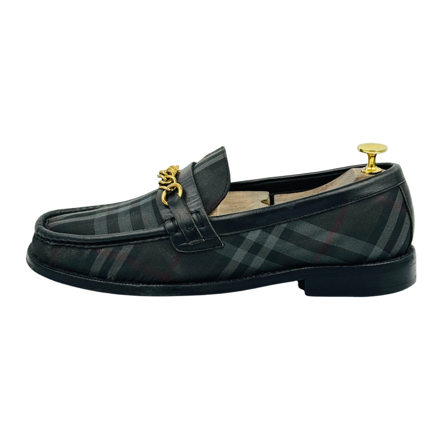 Burberry Moorley Check Chain Loafers (Size 41)