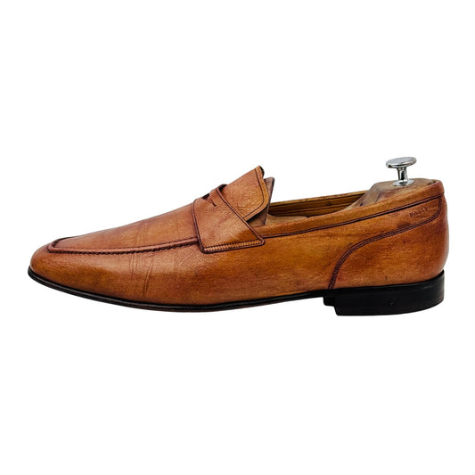 Bally Brent 64 Brown Tobacco Kangaroo Leather Loafers (Size 44/44.5)