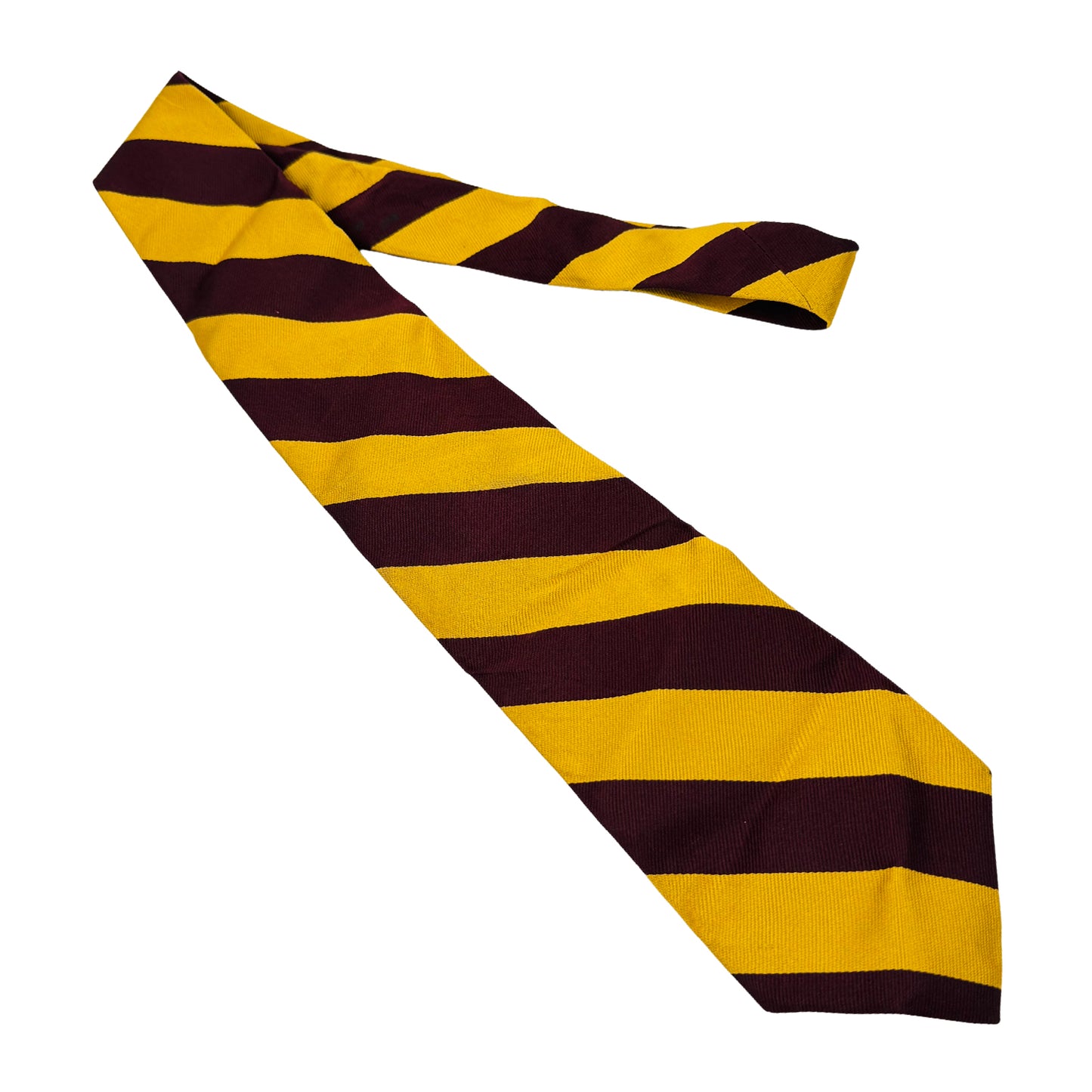 Ralph Lauren Polo Mustard Yellow 'Maroon Stripes' Tie (Size Regular)